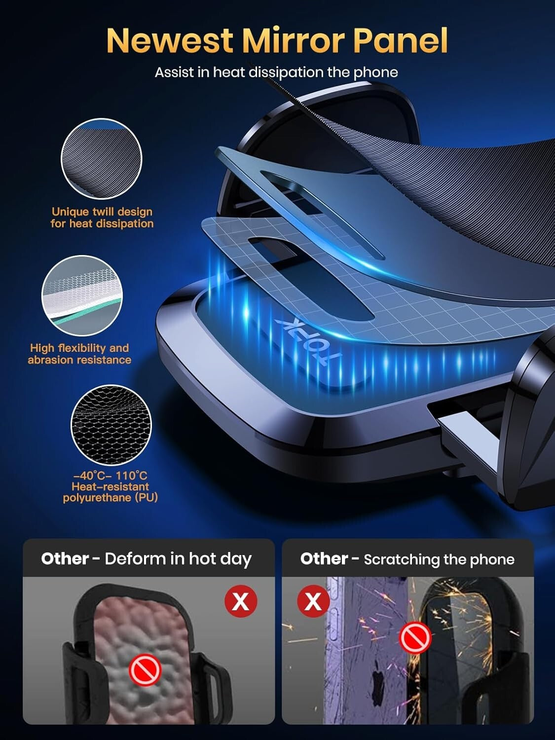 TOPK Car Phone Holder, Phone Holder for Cars Dashboard/Wind