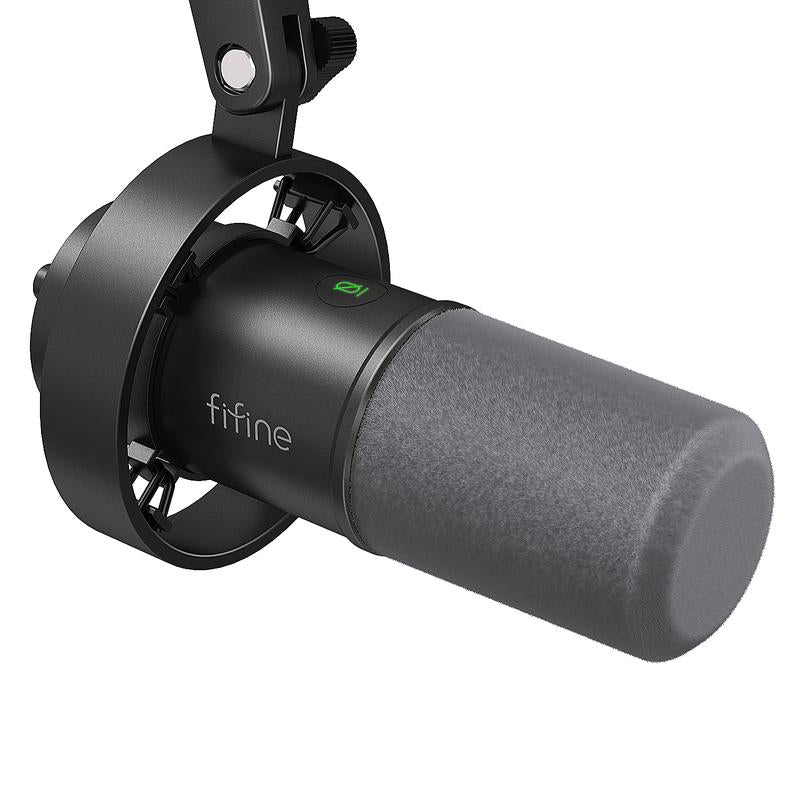 FIFINE K688CT USB/XLR Dynamic Podcast Microphone – Pro Mic Kit with Adjustable Boom Arm, Mute & Monitor for Streaming, Gaming, Vocal & Music Recording Audio, for PC Smartphone Mixer