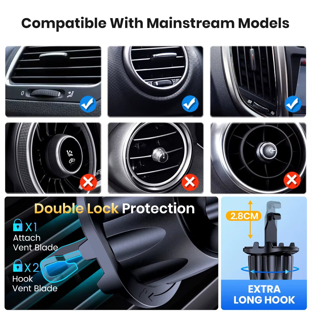 TOPK Magnetic Car Phone Mount in Car Phone Holder Air Vent Magnetic, 6 N52 Magnets  Mobile Phone Holders for Iphone 15