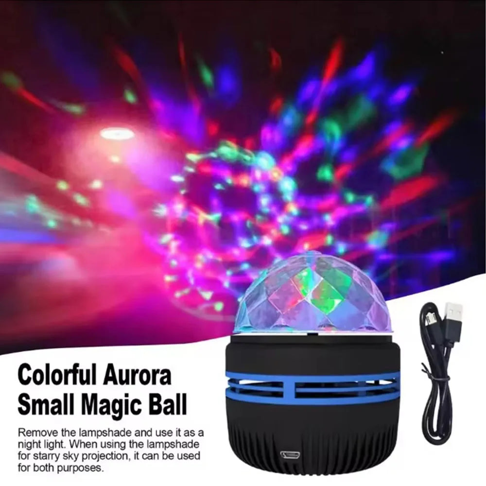 USB Galaxy Projector Aurora RGB 5V Night Lights Auto Rotating Sound Activated DMX Remote Control Home Theater Room Decorations