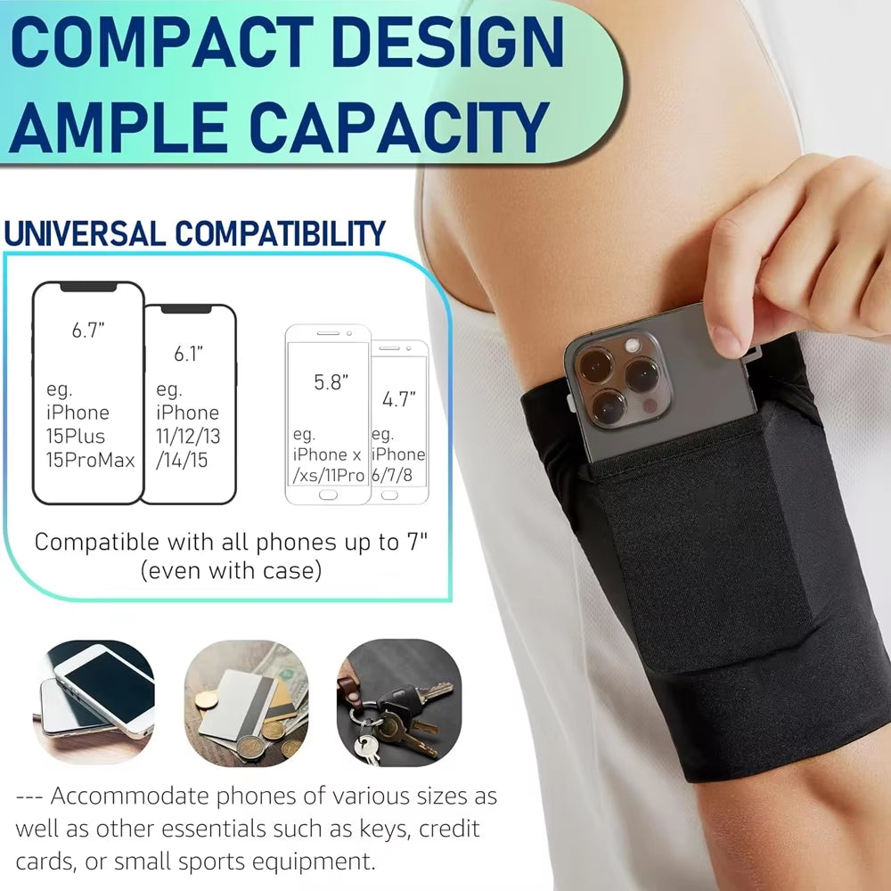 Sports Arm Bag Phone Holder for Running, Cell Phone Arm Bands, Phone Strap Armband Fits Phone, Use for Walking, Hiking, Biking