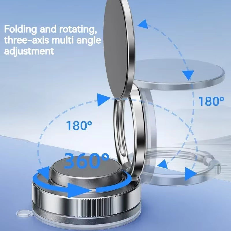 Car Mosuction Cup Magnetic Phone Holder Stand Adjustable Foldable Storage Vacuum Suction Phone Holder Universal for Phone