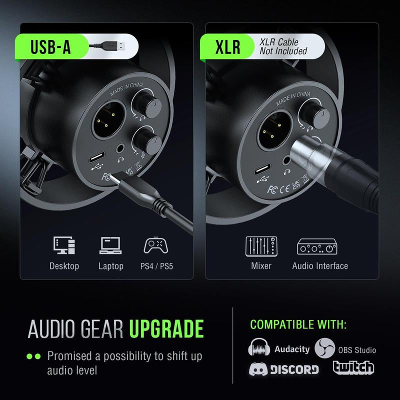 FIFINE K688CT USB/XLR Dynamic Podcast Microphone – Pro Mic Kit with Adjustable Boom Arm, Mute & Monitor for Streaming, Gaming, Vocal & Music Recording Audio, for PC Smartphone Mixer