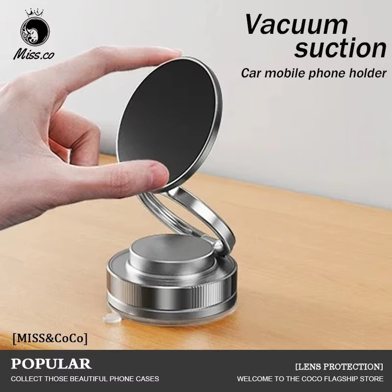 Car Mosuction Cup Magnetic Phone Holder Stand Adjustable Foldable Storage Vacuum Suction Phone Holder Universal for Phone