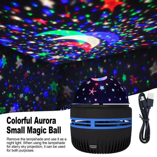 USB Galaxy Projector Aurora RGB 5V Night Lights Auto Rotating Sound Activated DMX Remote Control Home Theater Room Decorations