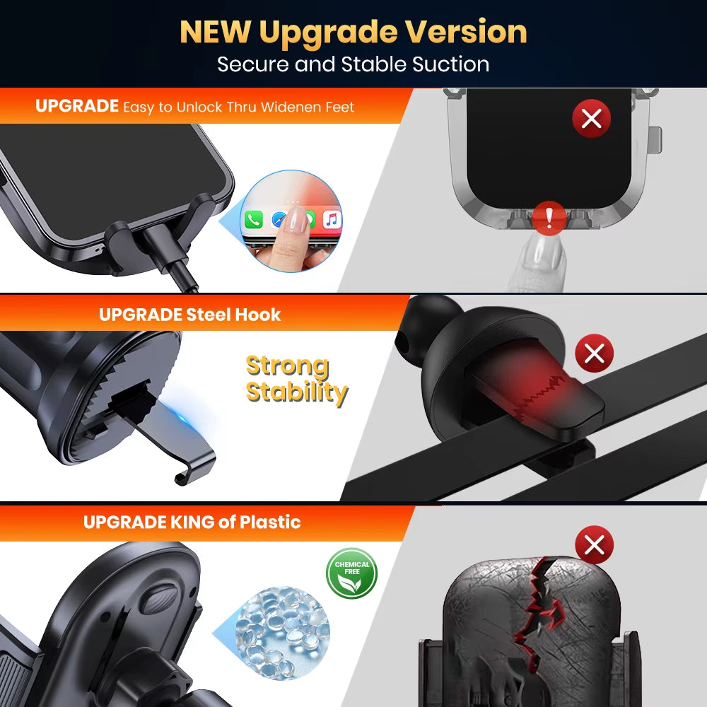 Phone Mount for Car Phone Holder Cell Phone Holder Hands Free Phone Stand for Car Vent Phone Mount Fit Smartphone Universal