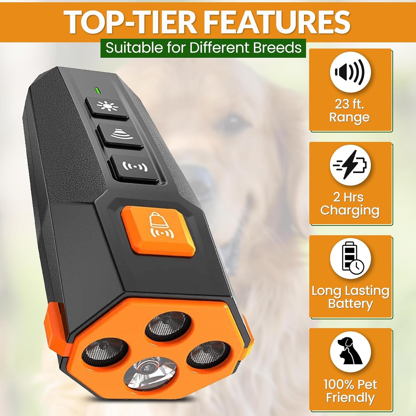 PNG Dog Bark Deterrent Device | anti Barking Device for Dogs | Dog Training & Behavior Aids | Ultrasonic Bark Stopper with LED Flashlight | Dog Whistle to Stop Barking Neighbors Dog