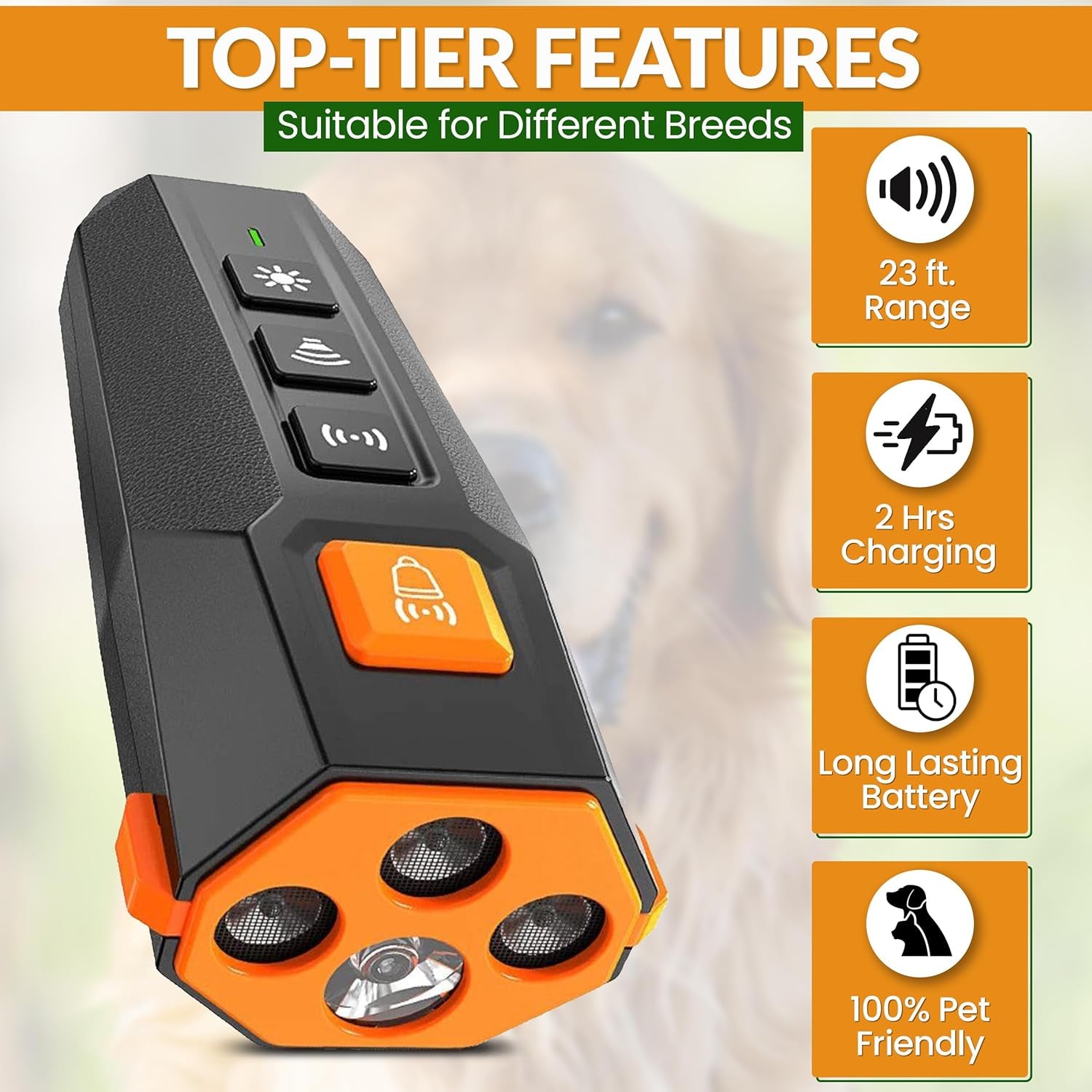 PNG Dog Bark Deterrent Device | anti Barking Device for Dogs | Dog Training & Behavior Aids | Ultrasonic Bark Stopper with LED Flashlight | Dog Whistle to Stop Barking Neighbors Dog