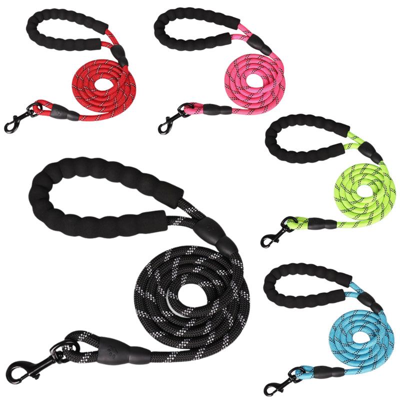5FT Reflective Dog Leash Rope Braided Pet Leads Puppy Training Padded Braided