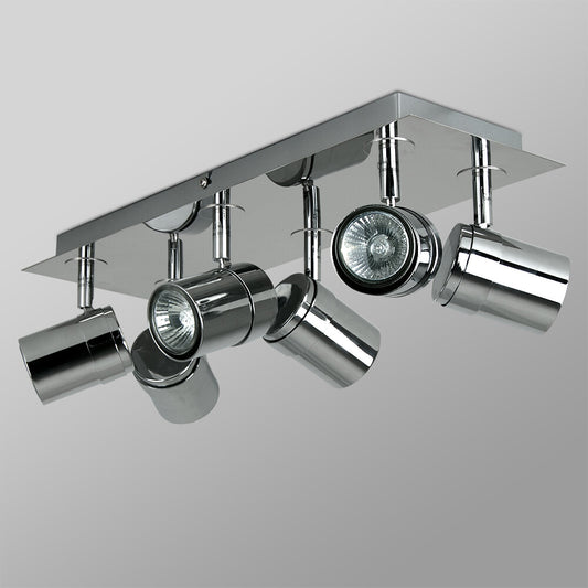 Adjustable 6 Way Ceiling Spotlight Kitchen Lounge Spot Light Lamp LED GU10 Bulbs