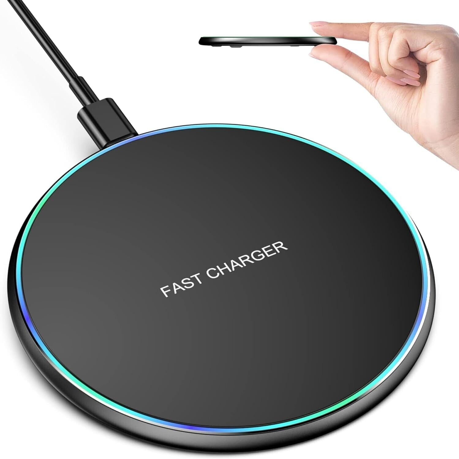 Fast Wireless Charger Charging Pad for Apple Iphone 16 & Samsung , Google Pixel