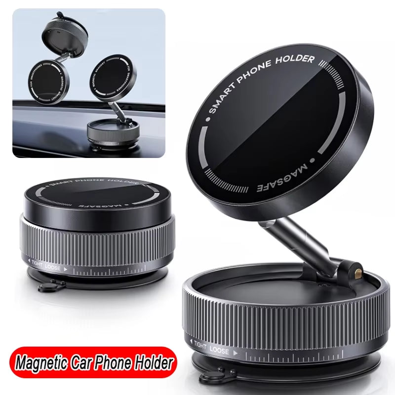 Car Mosuction Cup Magnetic Phone Holder Stand Adjustable Foldable Storage Vacuum Suction Phone Holder Universal for Phone