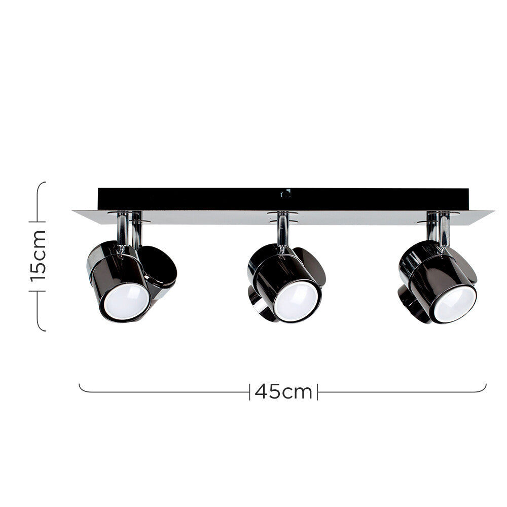 Adjustable 6 Way Ceiling Spotlight Kitchen Lounge Spot Light Lamp LED GU10 Bulbs